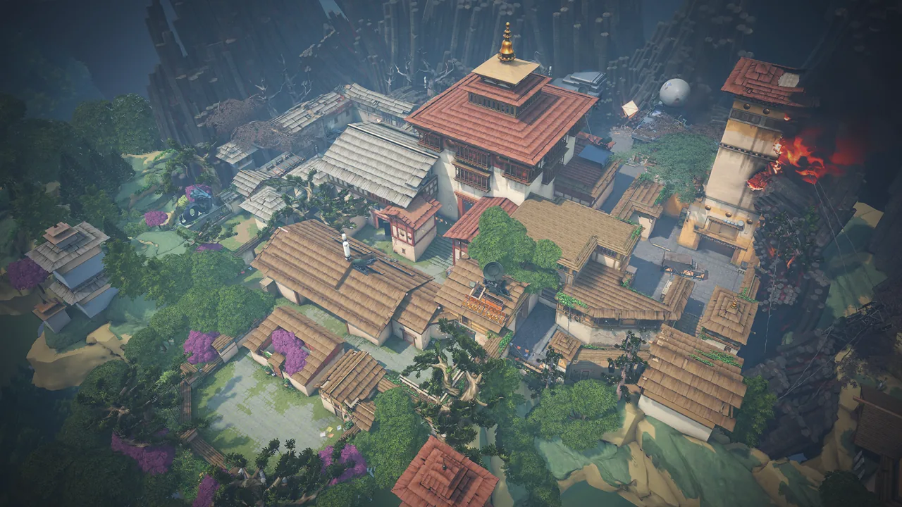 VALORANT map artwork showing a temple complex from above