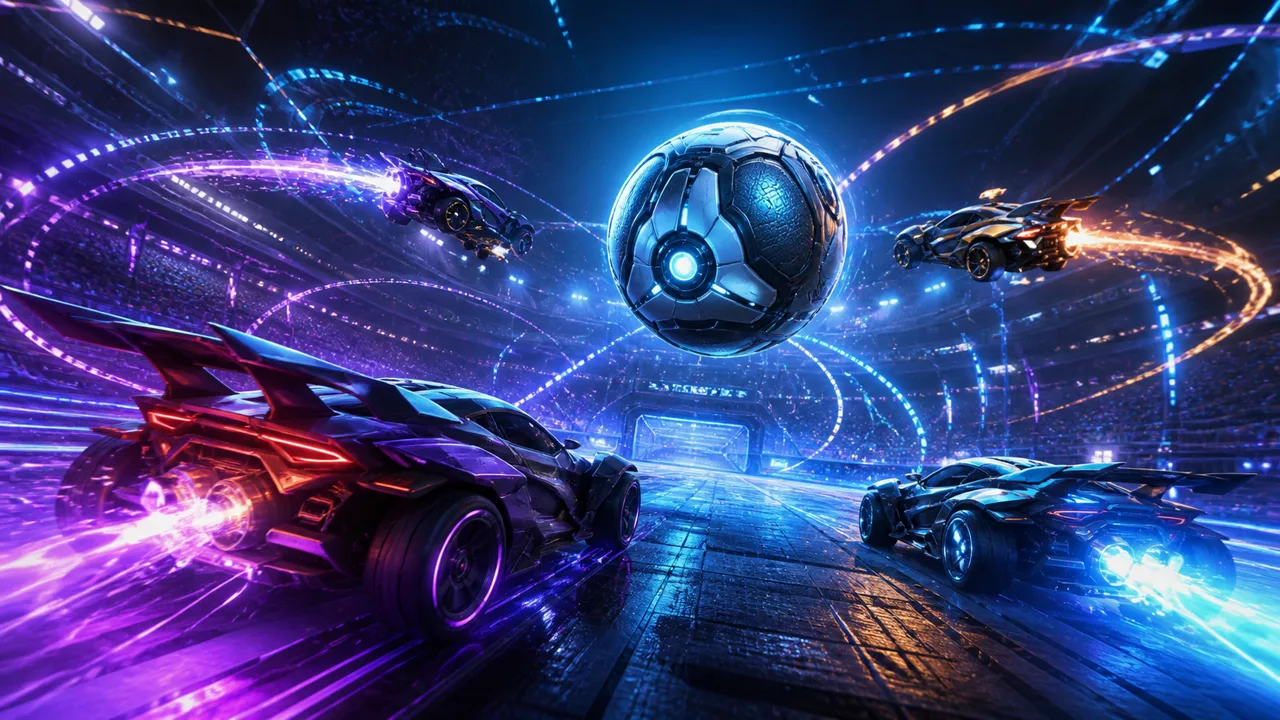 Futuristic car-sport arena with forensic telemetry